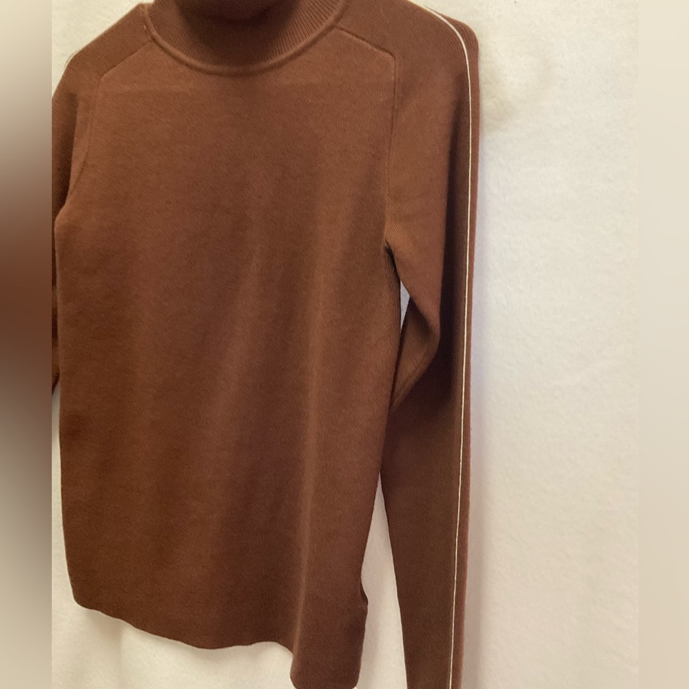 Commense Chocolate Brown Slim Turtleneck Sweater - Picture 3 of 9
